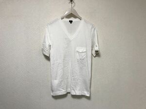 本物ポールスミスPS PAUL SMITHコットンVネック半袖Tシャツメンズアメカジサーフビジネススーツ白ホワイトM日本製