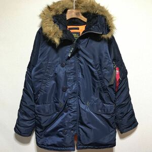 [送料無料]ALPHA INDUSTRIES/アルファインダストリーズ/50周年限定モデル/50th ANNIVERSARY N-3B/フライトジャケット/ネイビー/Mサイズ