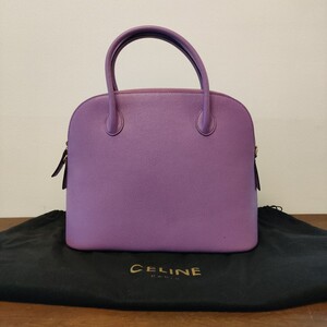 セリーヌ　ヴィンテージ 2WAY ハンドバッグ パープル CELINE Vintage Two-way Handbag Purple　本革