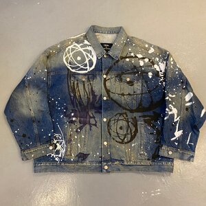 ☆MARC JACOBS ×FUTURA マーク ジェイコブス フューチュラ☆ 2024AW ペイント デニム ビッグ トラッカー ジャケット painted denim jacket