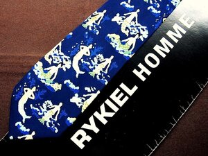 ♪22290D♪状態並品【人魚 マーメイド 柄】ソニアリキエル【RYKIEL HOMME】ネクタイ