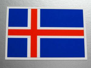 1■_アイスランド国旗ステッカー 1枚 Sサイズ：5x7.5cm■Iceland Flag 防水 屋外OK耐水シール スーツケースなどに☆ヨーロッパ 即買 EU