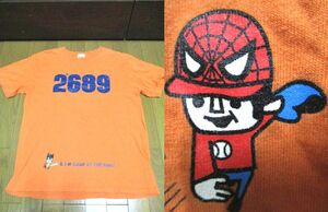 Laundry　ランドリーボーイ　スライダーマン　野球　ベースボール　2689　ロゴ　Tシャツ　オレンジ　Lサイズ