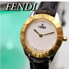 極美品 FENDI ズッカ ラウンド ローマンベゼル レディース腕時計 859