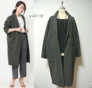 ◎美品！qualite【カリテ】リバーシブルライトコート(*^_^*)定価56,000円+税 可愛いです♪