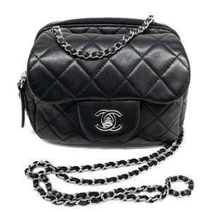 シャネル CHANEL マトラッセ ミニマトラッセ ミニマト バッグ ショルダーバッグ ラムスキン ノワール ブラック 黒 シルバー金具