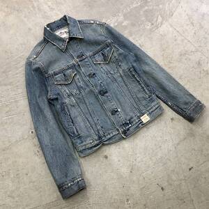 【1円スタート!!】Abercrombie & Fitch アバクロンビー＆フィッチ ダメージ デニムジャケット ペンキ加工 vintage 3rd denim jacket