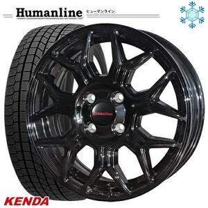 高崎 新品 冬セット ヒューマンライン HS-10M 15x5.5J +43 4H100 ケンダ アイステックネオ KR36 185/60R15インチ アクア等