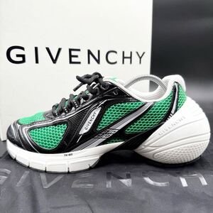 1円 【現行未使用級】 GIVENCHY ジバンシー TK-MX Runner ランナー 4G サイドロゴ メッシュ メンズ スニーカー シューズ グリーン 25.5cm位