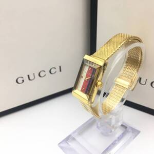 ○Q2411-48 GUCCI/グッチ トリコロール 2針 レディース クォーツ 腕時計 147.5 付属品あり