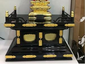 仏教美術 木造須弥壇 本金鍍金金具 高級仏壇の須弥壇 黒塗 木製 幅さ36cm 寺院 仏具