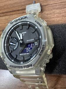 CASIO カシオ 腕時計 G-SHOCK ジーショック GA-2100SKE 稼働品 クリア×ブラック