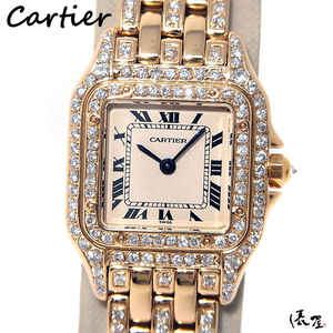 【カルティエ】パンテール SM ダイヤブレス K18 750 極美品 レディース 腕時計 Cartier 俵屋