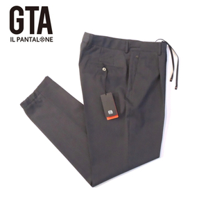 【定価3.8万・新品・50】 GTA(ジーティーアー) HERRICK JOG シャークスキンポリエステルウール 1プリーツジョグパンツ グレー 17858-950