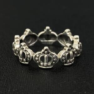 ★美品★ Justin Davis ジャスティンデイビス SRJ025 REPEATED CROWN RING クラウン 王冠 クロス リンク リング 指輪 20号