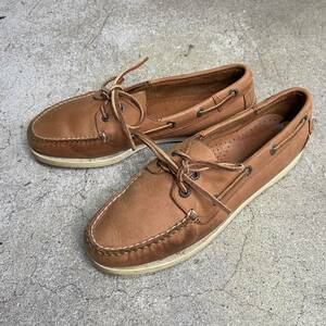 ☆送料無料☆LLBean☆エルエルビーン☆レザーデッキシューズ☆キャメルカラー☆US8.5☆25.5ｃｍ☆Ｌ２３Ｍ