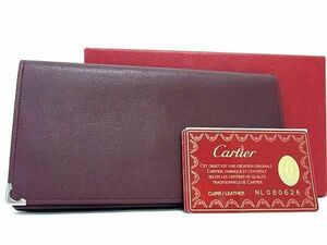 ■新品同様■ Cartier カルティエ 二つ折り 長財布 ウォレット 札入れ 小銭入れ メンズ レディース ボルドー系 BF5646