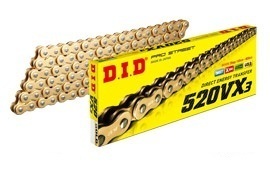 DID 520VX3-116L ZJ(カシメ) GOLD 4525516321693 大同工業株式会社 D.I.D バイク用チェーン