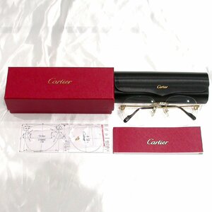 M2355【BSJB】Cartier プルミエール ドゥ カルティエ メガネ CT0252O 002 ゴールド アビエイター ユニセックス 度なし サングラス 眼鏡