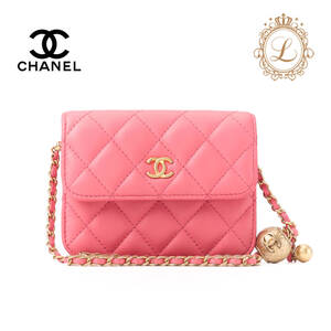 CHANEL シャネル ミニマトラッセ チェーンショルダー ラムスキン ピンク（ゴールド金具）ショルダーバッグ ミニショルダーバッグ レディ