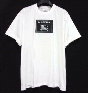 新品★定価9.2万★BURBERRY バーバリー★プロ―サムラベル コットンTシャツ★オーバーサイズ★オーガニックコットン混 メンズ★M★ホワイト