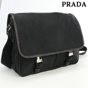 6/16はさらに+11倍 中古 プラダ 斜め掛け ショルダーバッグ ユニセックス ブランド PRADA メッセンジャー ナイロン VA0768 ブラック