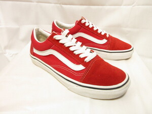 VANS OLD SKOOL 23cm バンズ オールドスクール スエードｘキャンバス レッド x ホワイト 赤 白