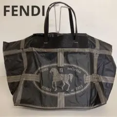 FENDI フェンディ　selleria セレリア　トートバッグ　馬柄　ブラック