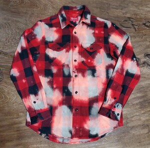 値下げ交渉 2013 Supreme Bleached Buffalo Heavyweight Shirt RED Size S 検) 13 シュプリーム ブリーチ ヘビーウェイト シャツ レッド 赤