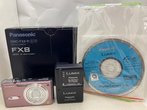 ☆1000円スタート☆ Panasonic LUMIX DMC-FX8 500万画素 光学3倍 美肌モード バッテリー付 現状品　◆27809