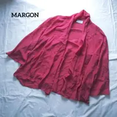 MARGON ピンク シルク カーディガン 長袖