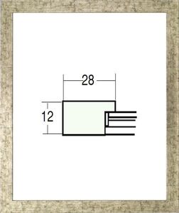 デッサン用額縁 木製フレーム 5698 半切サイズ 銀柄紋 シルバー