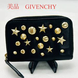 美品　GIVENCHY ジバンシー　ミニウォレット　コインケース　スタッズ　レザー 