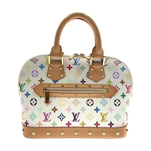 〇〇 LOUIS VUITTON ルイヴィトン モノグラム マルチカラー アルマ ハンドバッグ M92647 ホワイト やや傷や汚れあり