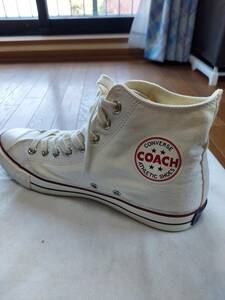 【美品】CONVERSE ADDICT コンバース アディクト COACH CANVAS コーチ スニーカー US8.5 27cm ホワイト☆オールスター ヴィンテージ