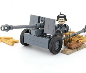 【新品】WW2ドイツ国防軍 7.62 cm PaK 36 対戦車砲　ミニフィグ1体付き　レゴ互換 外箱なし