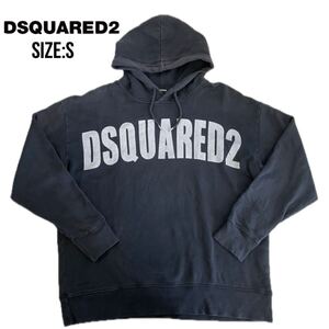 19SS★DSQUARED2★ディースクエアード★ロゴスウェットパーカー★オーバーサイズ★S★ビッグシルエット★ブラック★国内正規品