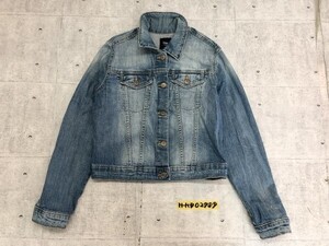 GAP ギャップ レディース ダブルポケット デニムジャケット Gジャン M(165/96A) 水色 綿98%