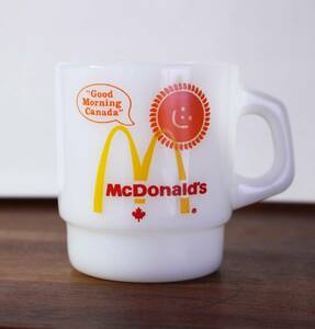 【定形外 送料無料】美品! ▼ ファイヤーキング カナダ マクドナルド アドマグ MAC マック マグ マグカップ FIRE KING ヴィンテージ