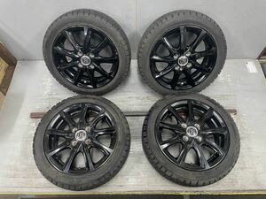 社外アルミ 14インチ[商品番号7125] 14×4.5J ＋44 H4 ダンロップ WINTERMAXX WM01 155/55R14(69Q)2016年製 4本セット