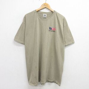 XL/古着 半袖 ビンテージ Tシャツ メンズ 00s フィラデルフィア 星条旗 大きいサイズ コットン クルーネック ベージュ カー