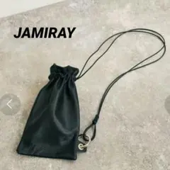 JAMIRAY ジャミレイ　2WAY　レザー　ショルダーバッグ　ブラック　巾着