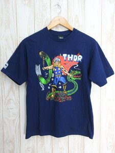 STUSSY/ステューシー：MARVEL マイティーソー Tシャツ ネイビー コラボ サイズS/メンズ/中古/USED