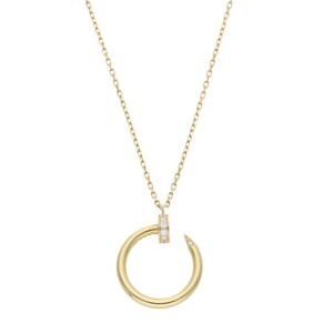 カルティエ Cartier ジュストアンクル /JUSTE UN CLOU NECLACE K18YGダイヤモンドネックレス 中古 SS13