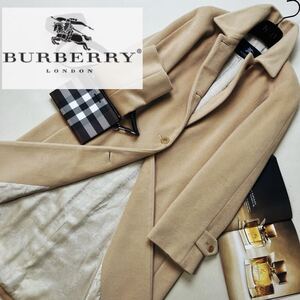 h21 極美　柔らかなアンゴラ◎参考価格20万●BURBERRY LONDON●華やかなロング丈シルエット〜高級ステンカラーコート バーバリーコート