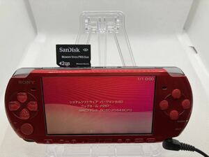 【訳あり特価品】美品　PSP3000レッド　メモリースティック付き　SONY ソニー プレイステーションポータブル 