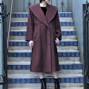 BURBERRYS CASHMERE BREND WOOL BIG COLLAR OVER COAT/バーバリーズカシミヤ混ビッグカラーオーバーコート