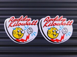 ◆送料\110◆【REDDY KILOWATT・レディキロワット】※《レーシングステッカー／２枚セット》　(品番ms097)　アメリカン雑貨　ガレージ