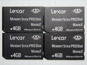 ★Lexar メモリースティック PRODuo 4GB ４枚 中古★送料８５円・１８５円