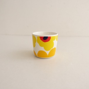 【北欧】美品/50周年記念/マリメッコ marimekko *UNIKKO ラテマグ イエロー*食器コップ【陶器】(wa87-2406-44)【10H42】